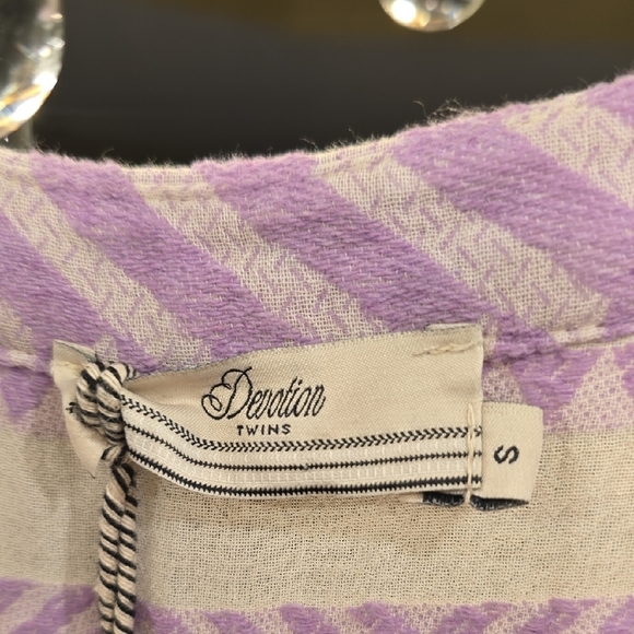 Devotion TWINS Lavender and Cream Long Sleeve Dress - Picture 2 of 16